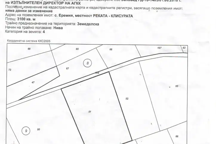 Парцел в Кюстендил, с. Еремия