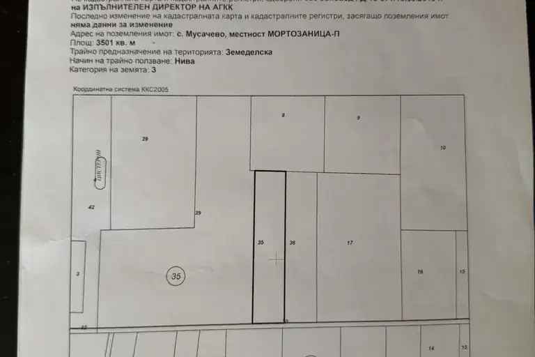 Парцел в София, с. Мусачево