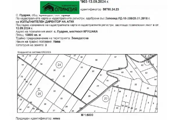 Arable Land in Vraca, s. Pudria