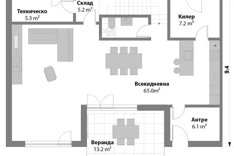 Просторна нова къща с гараж в с. Лозен, София