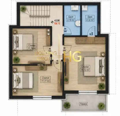 Photo 3 — Modern house with 3 bedrooms and panoramic view in m-t Pchelina, Varna