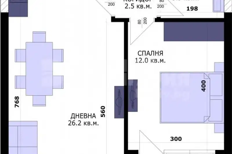 Двустаен апартамент в Кайсиева ина
