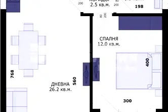 Двустаен апартамент в Кайсиева ина