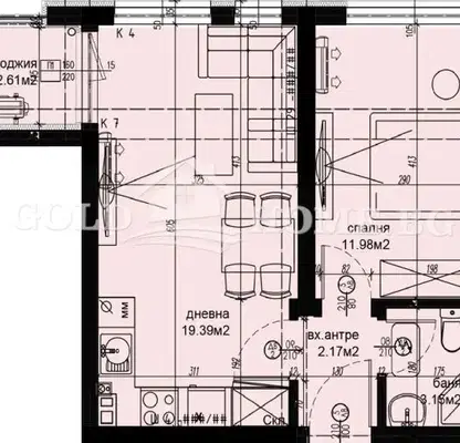 Photo 2 — Two-room apartment in Hristo Smirnenski with terrace