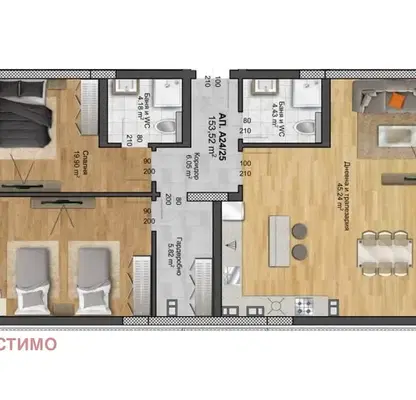 Photo 2 — Three-room apartment in Plovdiv, Hristo Smirnenski with two terraces
