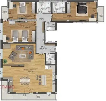 Photo 2 — 4-bedroom apartment in Plovdiv, Hristo Smirnenski