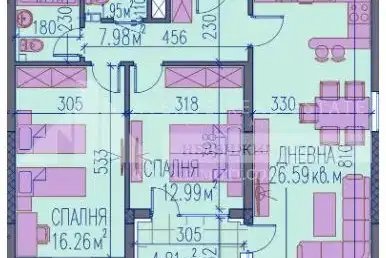 Тристаен апартамент в Каменица 2, Пловдив с модерно строителство