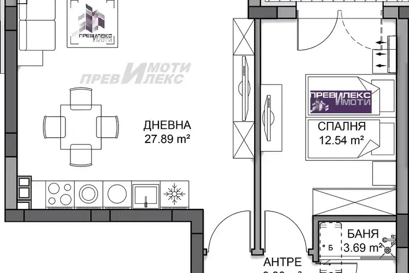 2-bedroom apartment in Plovdiv, Kyrshiyaka