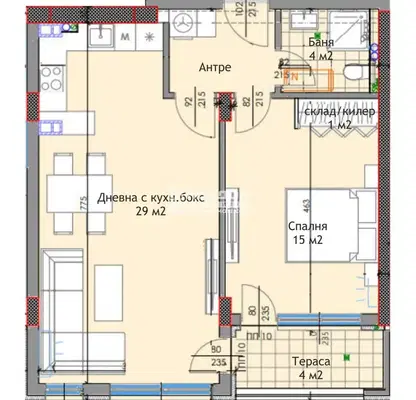 Photo 2 — Two-room apartment in Trakiya with southwest aspect