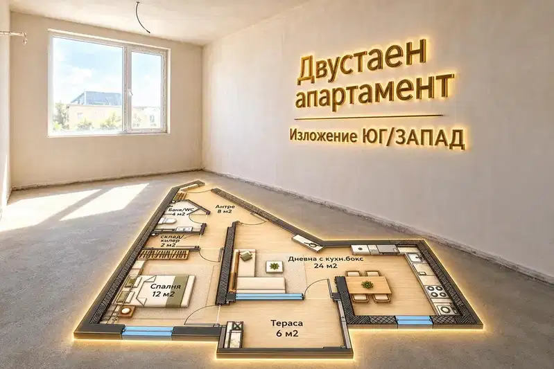 Двустаен апартамент в Пловдив, Тракия