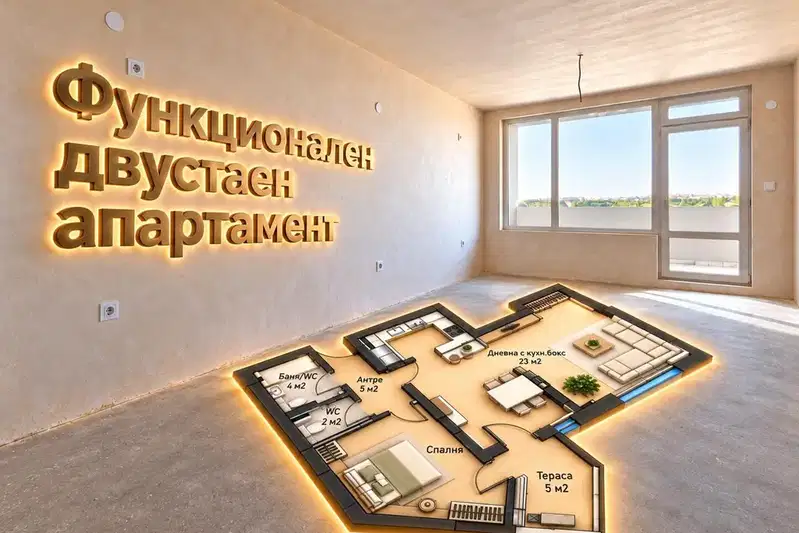 Двустаен апартамент в Пловдив, Тракия