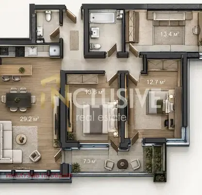 Photo 2 — 4-room apartment with panoramic view in Trakiya, Plovdiv