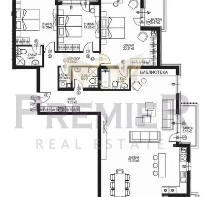 Photo 5 — Four-room apartment in Dragalevtsi with four balconies