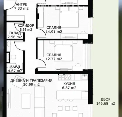 Photo 5 — Four-room apartment with yard in Dragalevtsi, Sofia