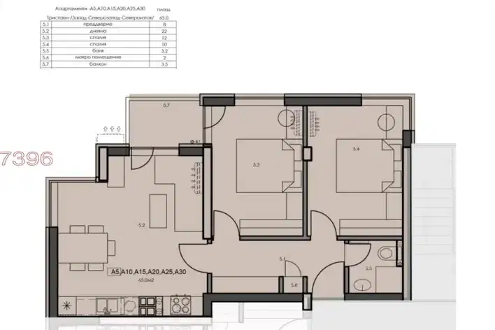 Three-room apartment in Lyulin 5 with controlled access
