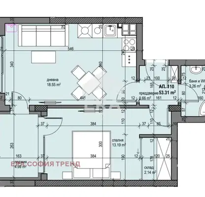 Photo 5 — Two-room apartment with loggia in Malinova dolina, Sofia