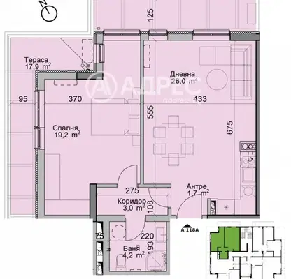 Photo 3 — Two-room apartment in Modern Suburb with terrace