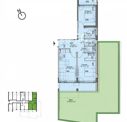 Photo 3 — Three-room apartment with yard in Modern Suburb, Sofia