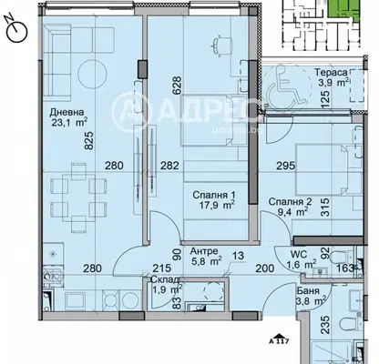 Photo 3 — Three-room apartment in Modern Suburb with terrace