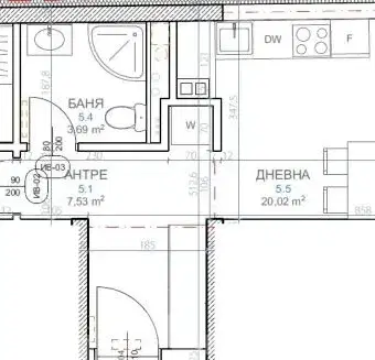 Снимка 4 — Двустаен апартамент с тераса в Обеля 2, София