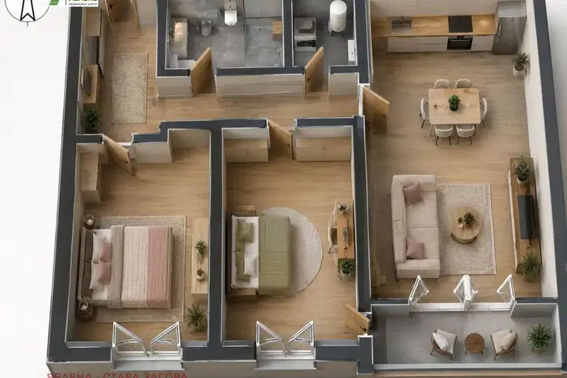 Three-room apartment with terrace in Kazanski - east, Stara Zagora