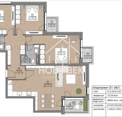 Photo 2 — Spacious 4-room apartment in Briz, Varna with three terraces