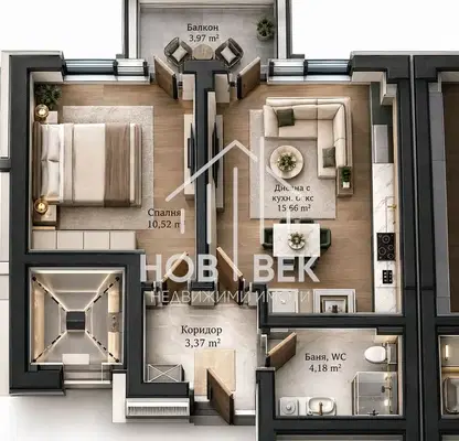 Photo 2 — 2-bedroom apartment in Varna, Kaisieva Gradina
