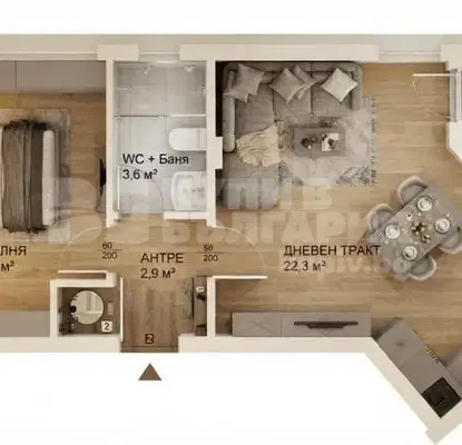 Photo 3 — Two-room apartment 66 sq m in Varna, Vladislav Varnenchik with balcony