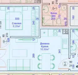 Снимка 2 — Двустаен апартамент в кв. Възраждане 1, Варна с югозападно изложение