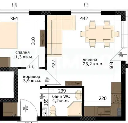 Photo 4 — Two-room apartment with balcony in Vazrazhdane 3, Varna