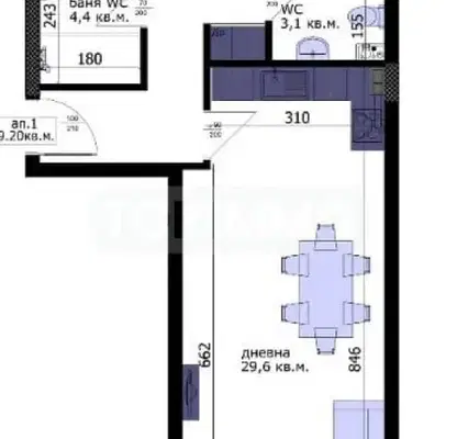 Photo 4 — Three-room apartment with terrace in Vuzrazhdane 3 residential complex, Varna