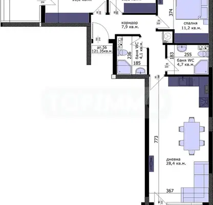 Photo 4 — Four-room apartment with panoramic terrace in Vazrazhdane 3, Varna