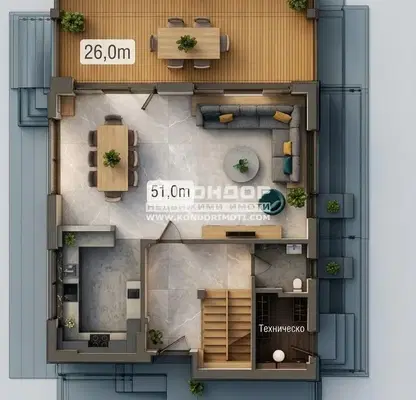 Photo 2 — Detached 4-room house in Markovo village with panoramic terrace