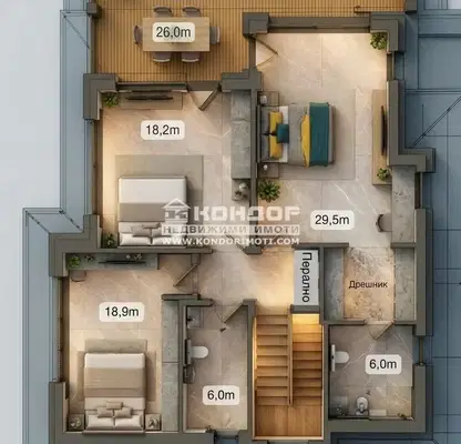 Photo 3 — Detached 4-room house in Markovo village with panoramic terrace