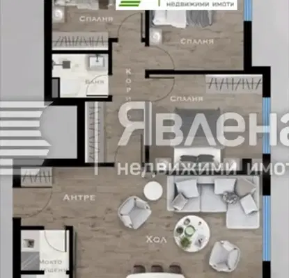 Снимка 2 — Слънчев тристаен апартамент с две спални в Горубляне, София