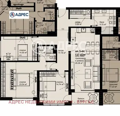 Снимка 5 — Многостаен апартамент с 4 стаи в Изгрев, Бургас, с тераса