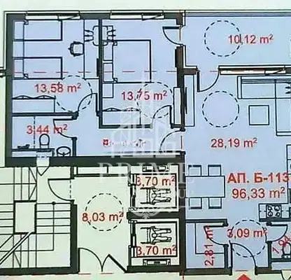 Снимка 2 — Тристаен апартамент в Славейков, Бургас с паркомясто