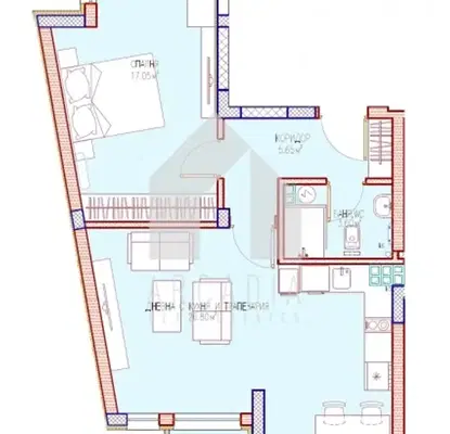 Снимка 3 — Двустаен апартамент в Център на Пловдив с тераса