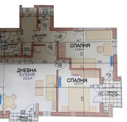 Снимка 2 — Тристаен апартамент в Център, Пловдив с две тераси
