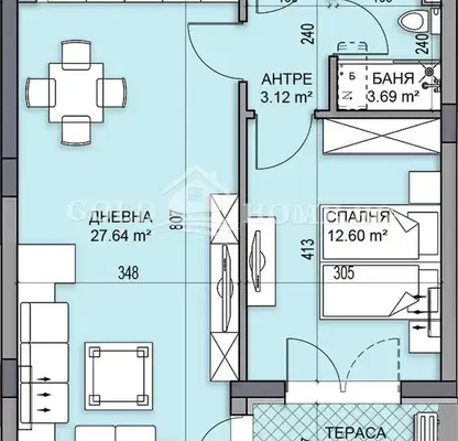 Снимка 4 — Двустаен апартамент в Гагарин с тераса и паркомясто