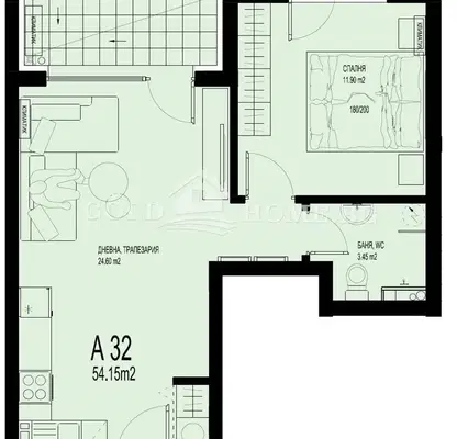 Снимка 3 — Двустайен апартамент в Христо Смирненски, Пловдив с тераса