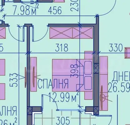 Снимка 2 — Тристаен апартамент с тераса в Каменица 2, Пловдив