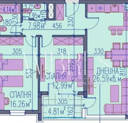 Снимка 2 — Тристаен апартамент в Каменица 2 с тераса и асансьор