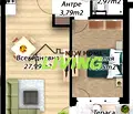 Снимка 2 — Двустаен апартамент в Коматево с балкон и асансьор