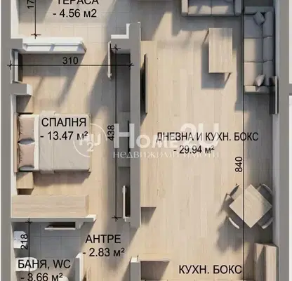 Снимка 3 — Двустаен апартамент с тераса в Кючук Париж, Пловдив