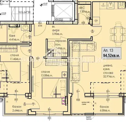 Снимка 3 — Тристаен апартамент с две тераси в Кючук Париж, Пловдив
