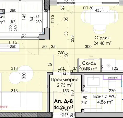 Снимка 2 — Едностаен апартамент в Остромила, Пловдив с лоджия