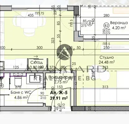 Снимка 5 — Едностаен апартамент в Остромила, Пловдив с тераса