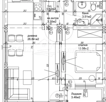 Photo 2 — Two-room apartment in Ostromila with terrace and parking