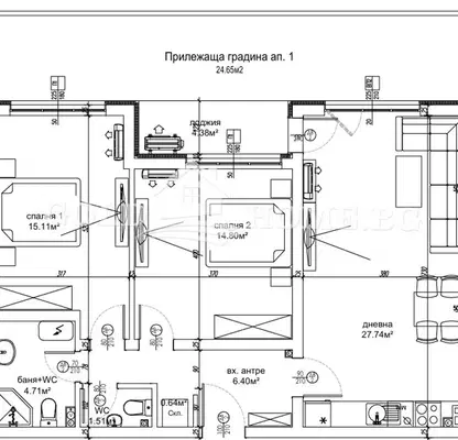 Снимка 2 — Тристаен апартамент в Пловдив, Остромила